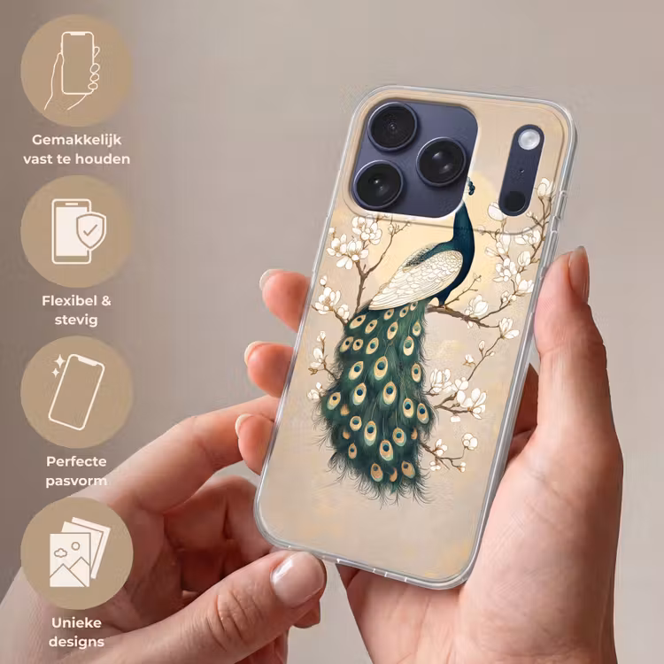 Pauw - Tak - Bloemen Telefoonhoesje iPhone 17 Pro klein -sfeer3_NL