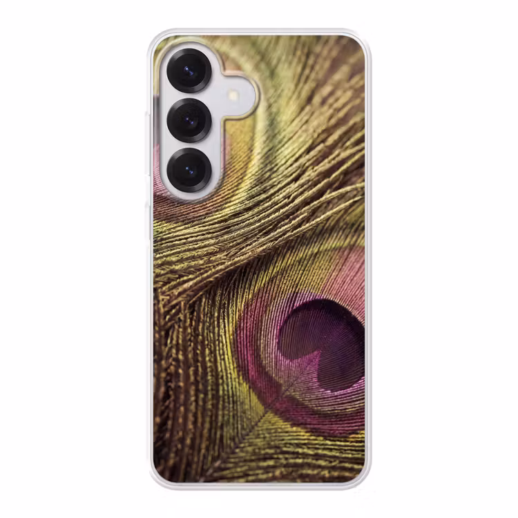 Pauw - Veren - Paars - Groen Telefoonhoesje Samsung Galaxy S26 klein -3d