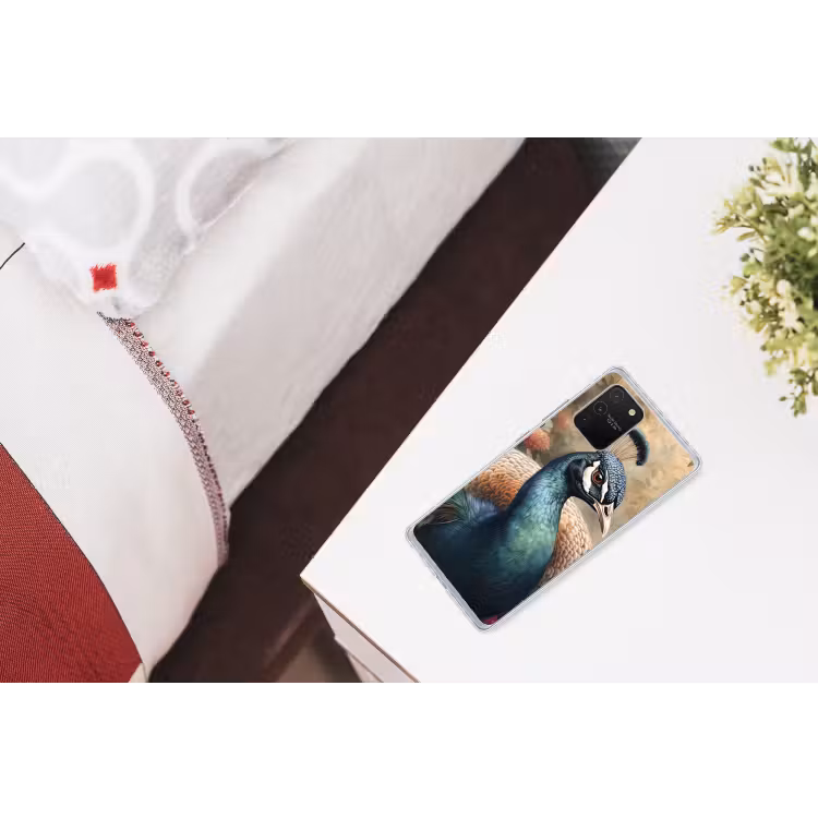 Pauw - Vogel - Bloemen - Planten - Pauwenveren Telefoonhoesje Samsung Galaxy S10 Lite klein -kamerS10Lite