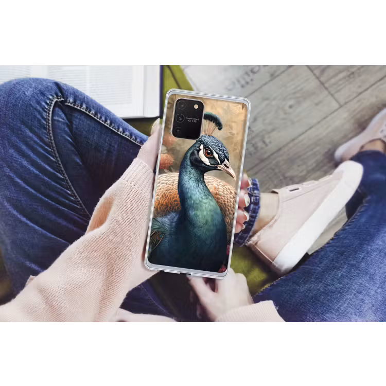 Pauw - Vogel - Bloemen - Planten - Pauwenveren Telefoonhoesje Samsung Galaxy S10 Lite klein -handS10Lite