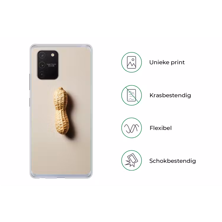 Pinda - Ruw - Beige Telefoonhoesje Samsung Galaxy S10 Lite klein -specsS10Lite