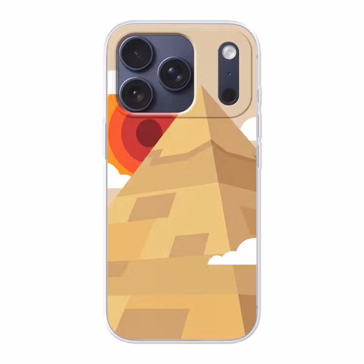 Piramide - Zon - Woestijn - Modern - Oranje Telefoonhoesje iPhone 17 Pro klein -3d