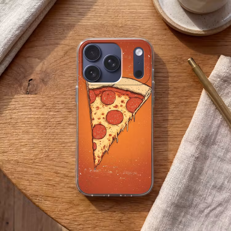Pizza - Kaas - Rood - Pepperoni Telefoonhoesje iPhone 17 Pro klein -sfeer1