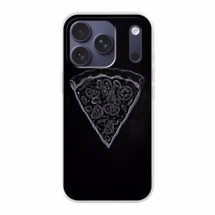 Pizzapunt - Toppings - Krijttekening Telefoonhoesje iPhone 17 Pro klein -3d