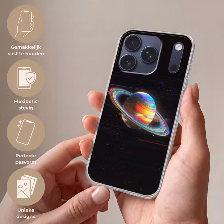 Planeet - Cirkel - Kleurrijk Telefoonhoesje iPhone 17 Pro klein -sfeer3_NL