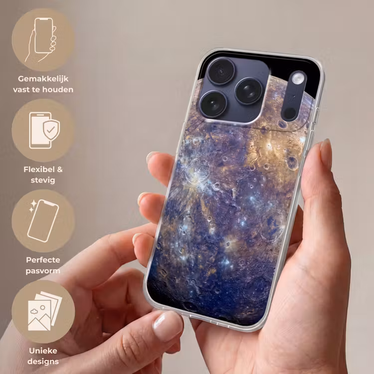 Telefoonhoesje - Planeet - Kraters - Ruimte - Planeet - Kraters - Ruimte Telefoonhoesje iPhone 17 Pro klein
