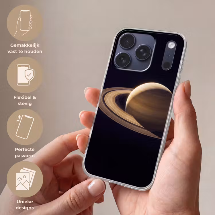 Telefoonhoesje - Planeet - Ringen - Ruimte - Planeet - Ringen - Ruimte Telefoonhoesje iPhone 17 Pro klein