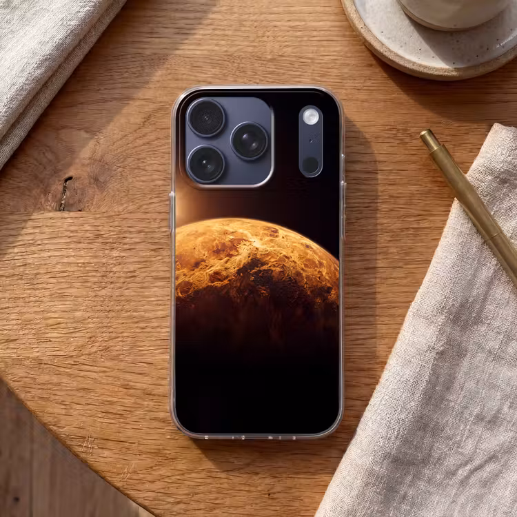 Telefoonhoesje - Planeet - Ruimte - Oranje - Planeet - Ruimte - Oranje Telefoonhoesje iPhone 17 Pro klein