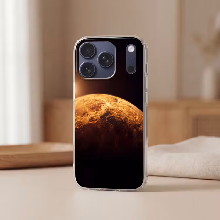 Telefoonhoesje - Planeet - Ruimte - Oranje - Planeet - Ruimte - Oranje Telefoonhoesje iPhone 17 Pro klein
