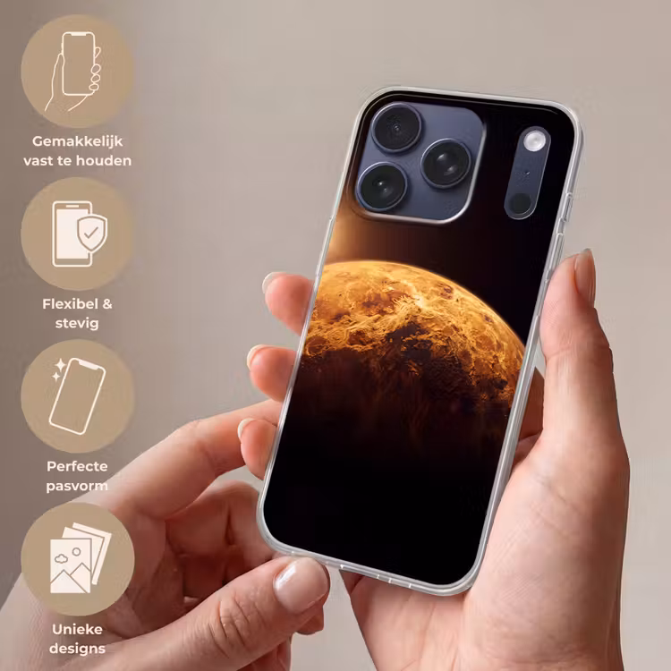 Telefoonhoesje - Planeet - Ruimte - Oranje - Planeet - Ruimte - Oranje Telefoonhoesje iPhone 17 Pro klein