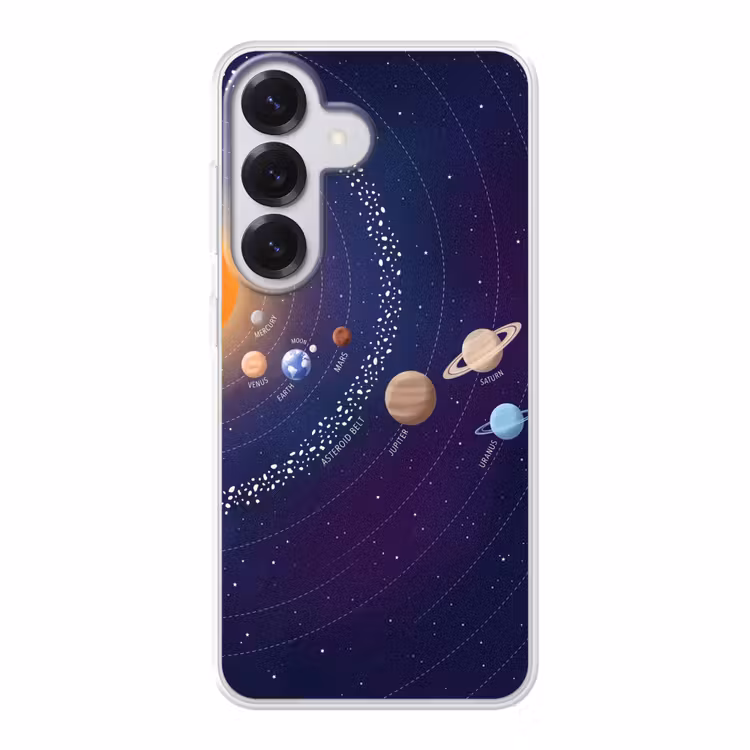 Planetenstelsel - Ruimte - Illustratie Telefoonhoesje Samsung Galaxy S26 klein -3d