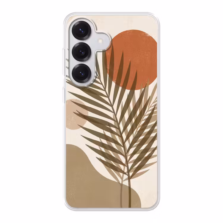 Planten - Bladeren - Abstract - Modern - Beige Telefoonhoesje Samsung Galaxy S26 klein -3d