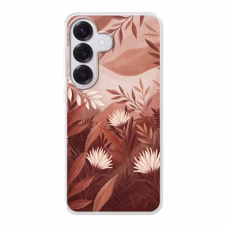 Planten - Bladeren - Botanisch - Modern - Bruin Telefoonhoesje Samsung Galaxy S26 klein -3d