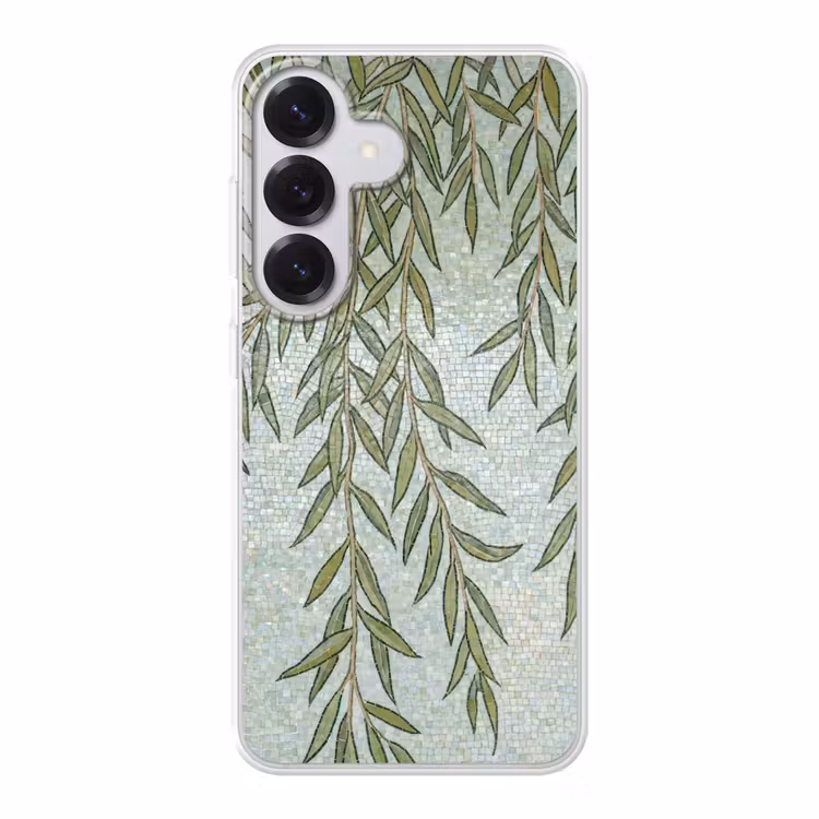 Planten - Mozaïek - Patroon - Groen - Blauw Telefoonhoesje Samsung Galaxy S26 klein -3d