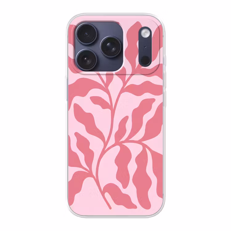 Planten - Organisch - Abstract - Modern - Roze Telefoonhoesje iPhone 17 Pro klein -3d
