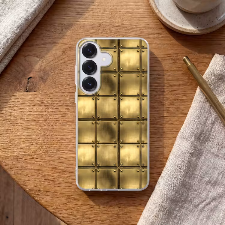 Platen - Industrieel - Stoer - Goud Telefoonhoesje Samsung Galaxy S26 klein 975 -sfeer1