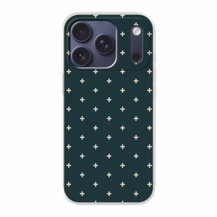 Plusjes patroon - Groen - Wit - Print Telefoonhoesje iPhone 17 Pro klein -3d