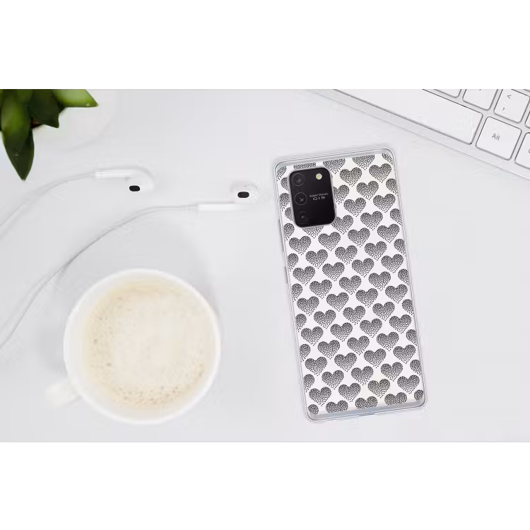 Polka - Stippen - Wit - Zwart Telefoonhoesje Samsung Galaxy S10 Lite klein 364 -oordopS10Lite
