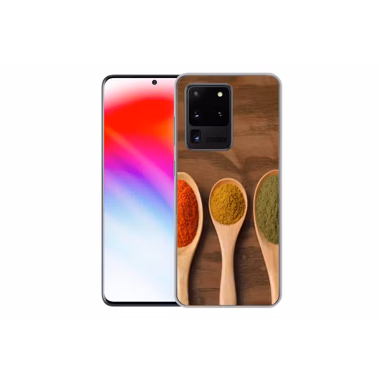 Pollepel - Kruiden - Eten - Specerijen - Tafel Telefoonhoesje Samsung Galaxy S20 Ultra klein -dubbelS20Ultra