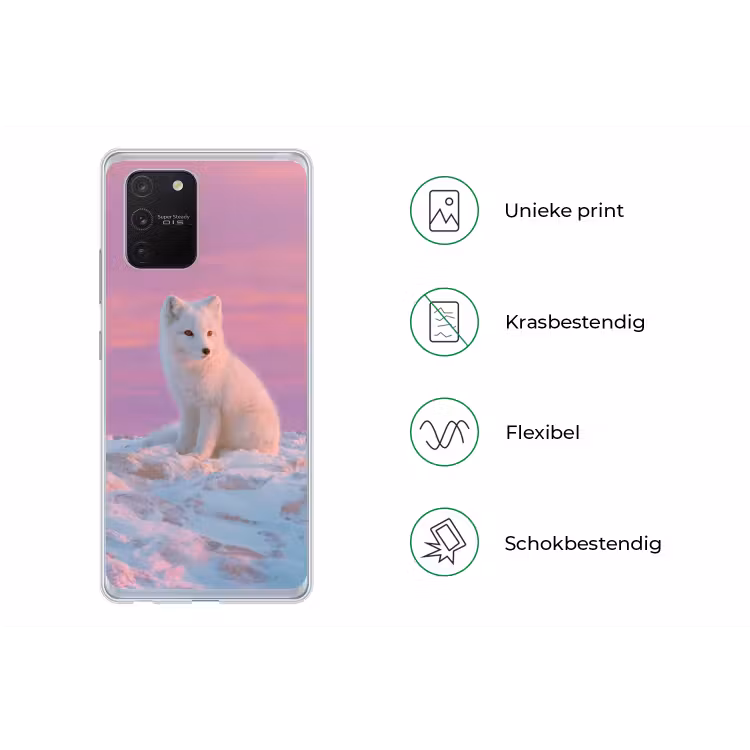 Poolvos - Sneeuw - Roze Telefoonhoesje Samsung Galaxy S10 Lite klein -specsS10Lite