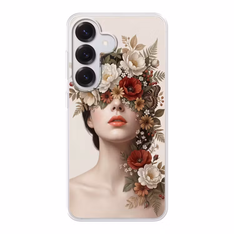Portret - Bloemen - Cremé Telefoonhoesje Samsung Galaxy S26 klein -3d