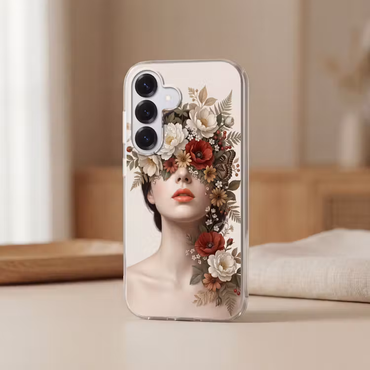 Portret - Bloemen - Cremé Telefoonhoesje Samsung Galaxy S26 klein -sfeer2