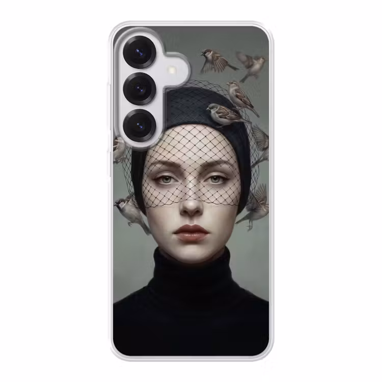 Portret - Vogels - Zwart Telefoonhoesje Samsung Galaxy S26 klein -3d