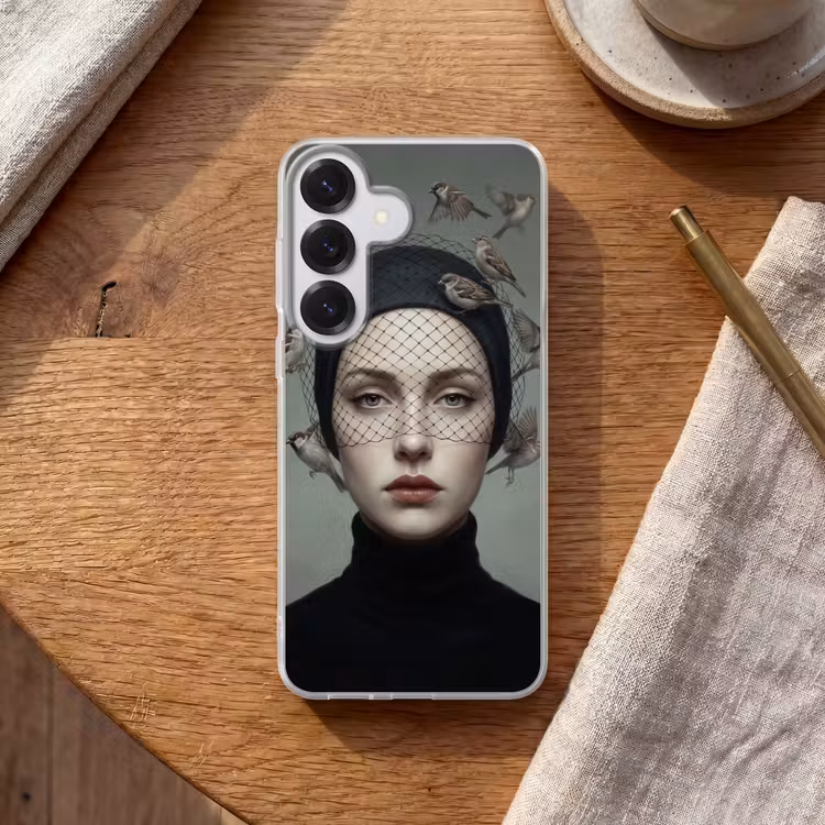 Portret - Vogels - Zwart Telefoonhoesje Samsung Galaxy S26 klein -sfeer1