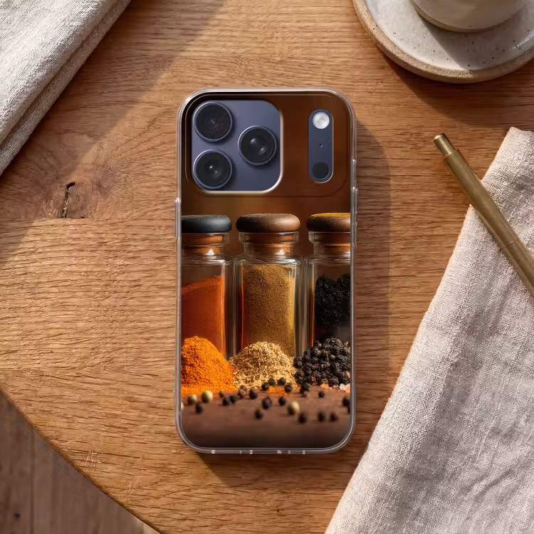 Potjes - Kruiden - Specerijen - Korrels Telefoonhoesje iPhone 17 Pro klein -sfeer1