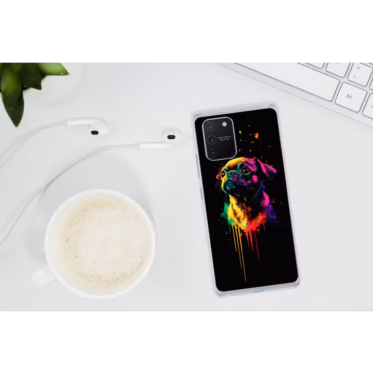 Puck - Hond - Verf - Kleuren Telefoonhoesje Samsung Galaxy S10 Lite klein -oordopS10Lite