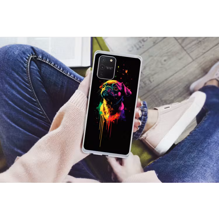 Puck - Hond - Verf - Kleuren Telefoonhoesje Samsung Galaxy S10 Lite klein -handS10Lite