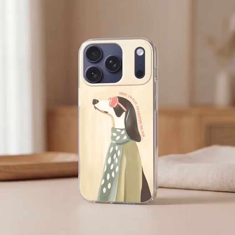 Quote - Hond - Zonnebril Telefoonhoesje iPhone 17 Pro klein -sfeer2