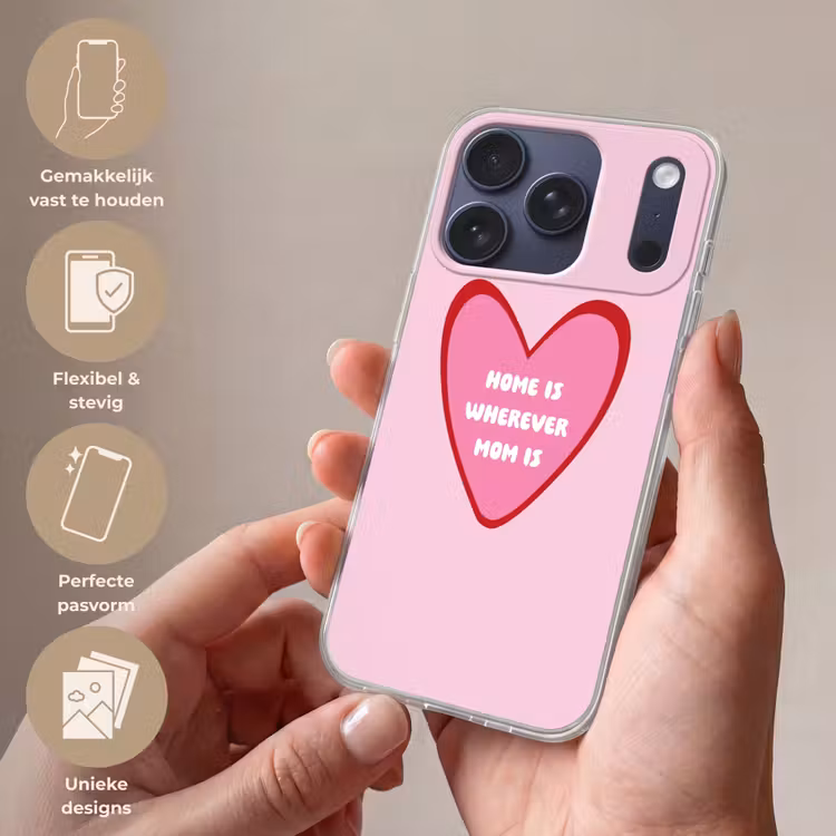 Quote - Moeder - Roze Telefoonhoesje iPhone 17 Pro klein -sfeer3_NL