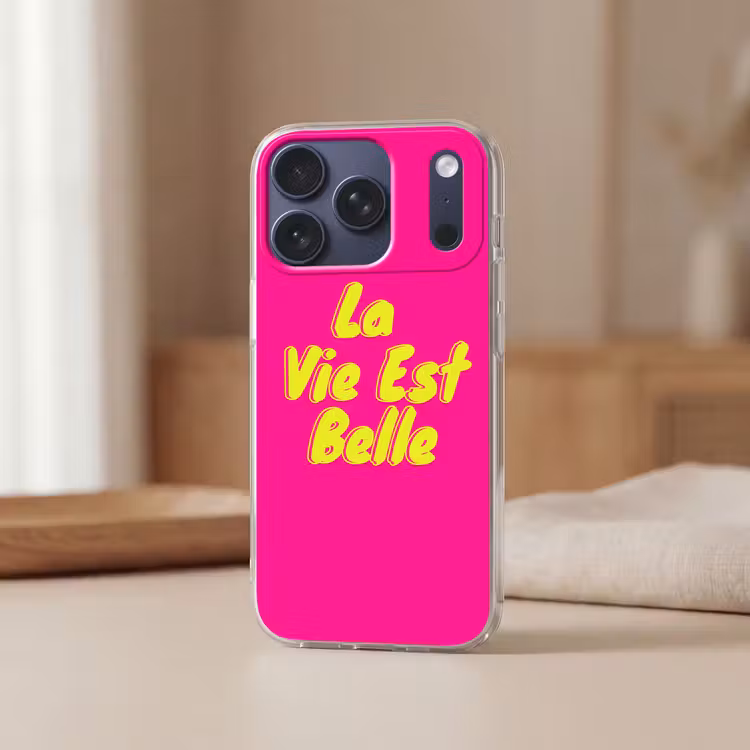 Quote - Retro - Roze Telefoonhoesje iPhone 17 Pro klein -sfeer2