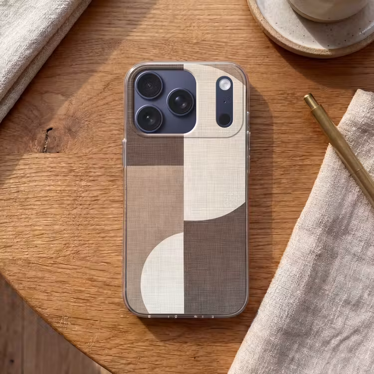 Raster - Halve cirkels - Contrast Telefoonhoesje iPhone 17 Pro klein -sfeer1