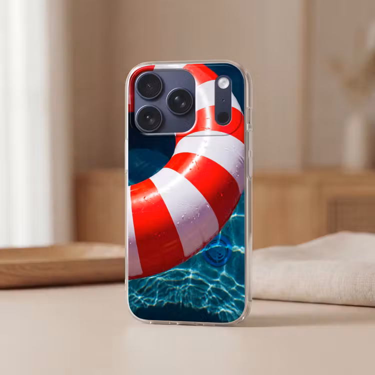 Recreatie - Water - Zomer - Rood - Wit Telefoonhoesje iPhone 17 Pro klein -sfeer2