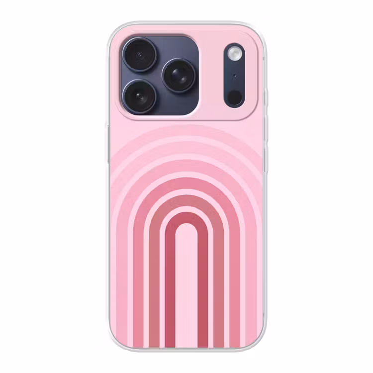 Regenboog - Roze - Abstract - Modern - Minimalistisch Telefoonhoesje iPhone 17 Pro klein -3d