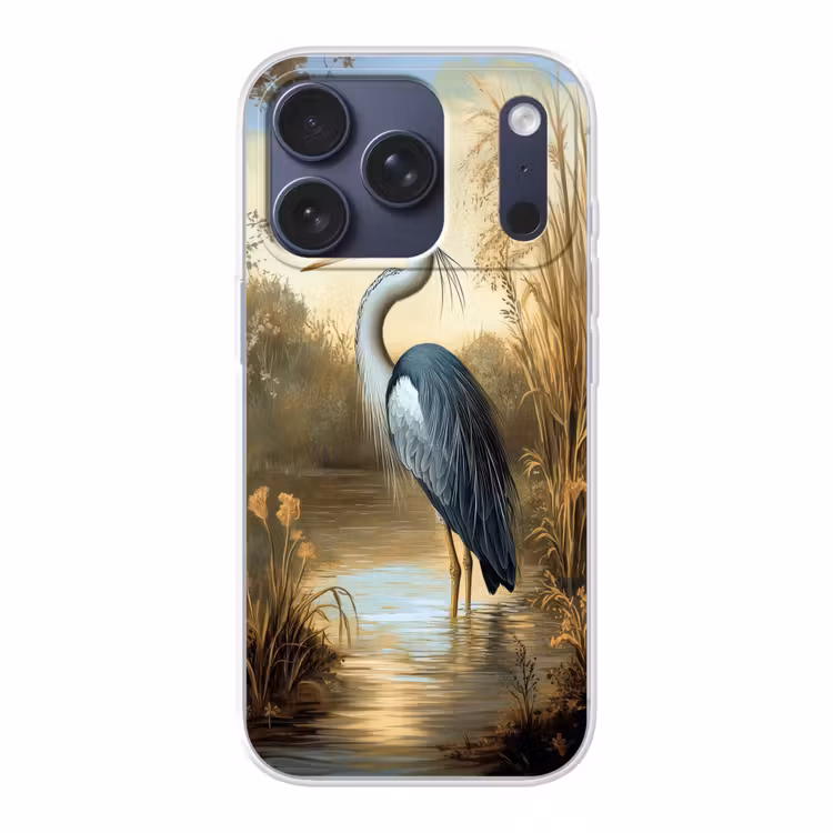 Reiger - Water - Planten Telefoonhoesje iPhone 17 Pro klein -3d