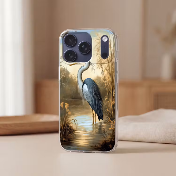 Reiger - Water - Planten Telefoonhoesje iPhone 17 Pro klein -sfeer2
