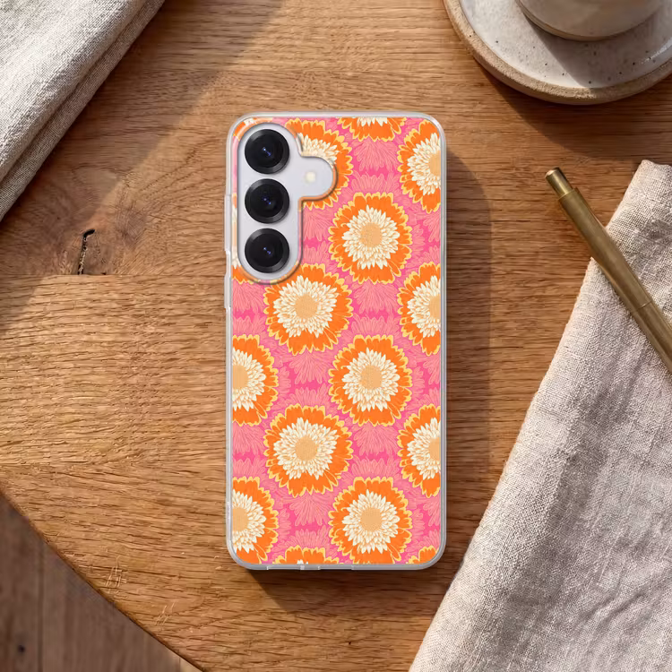 Retro - Bloemen - Kleurrijk Telefoonhoesje Samsung Galaxy S26 klein 975 -sfeer1