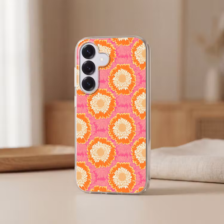 Retro - Bloemen - Kleurrijk Telefoonhoesje Samsung Galaxy S26 klein 975 -sfeer2