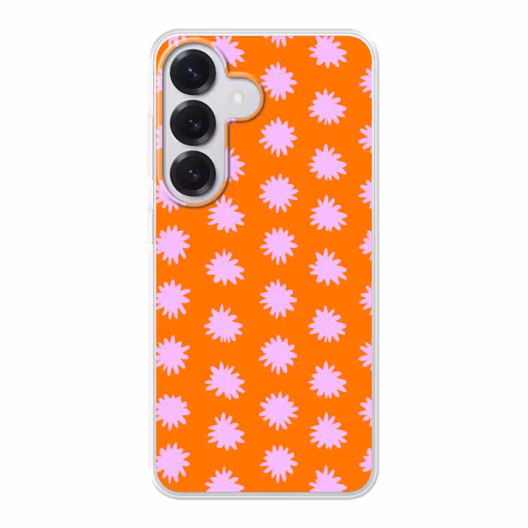 Retro - Bloemen - Oranje Telefoonhoesje Samsung Galaxy S26 klein 975 -3d