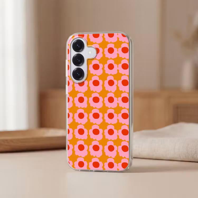Retro - Bloemen - Roze Telefoonhoesje Samsung Galaxy S26 klein 975 -sfeer2