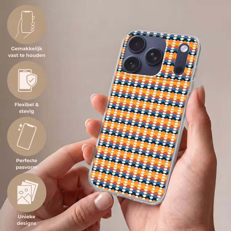 Retro - Disco - Golven Telefoonhoesje iPhone 17 Pro klein 878 -sfeer3_NL
