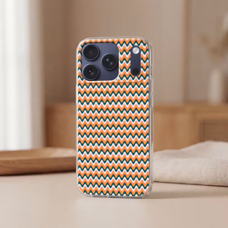 Retro - Disco - Golven - Kleur Telefoonhoesje iPhone 17 Pro klein 878 -sfeer2