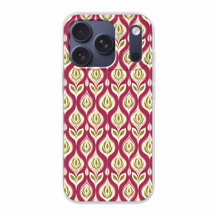 Retro - Floraal - Paars Telefoonhoesje iPhone 17 Pro klein 878 -3d