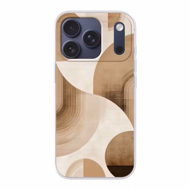Retro - Geometrische lagen - Aardetinten Telefoonhoesje iPhone 17 Pro klein -3d