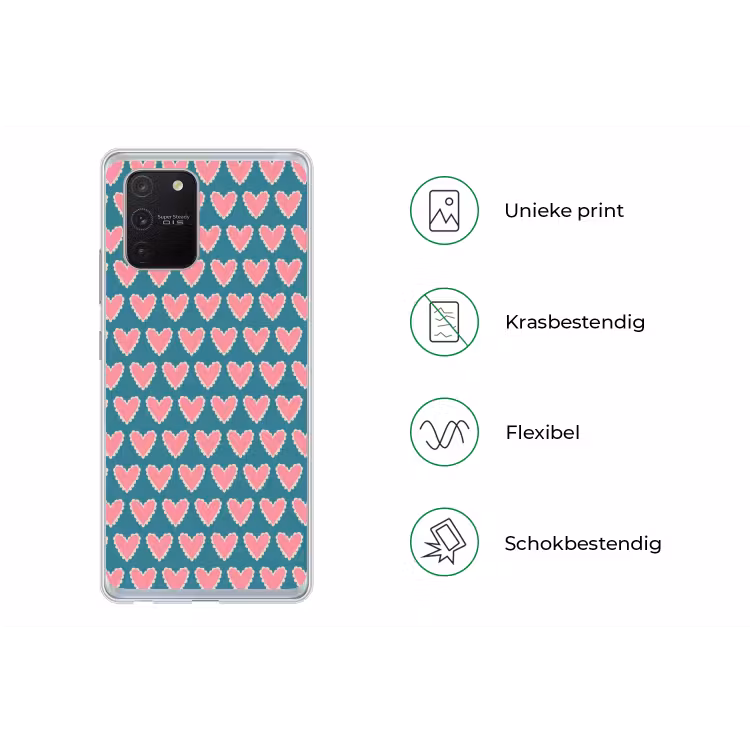 Retro - Hartjes - Patroon Telefoonhoesje Samsung Galaxy S10 Lite klein 364 -specsS10Lite