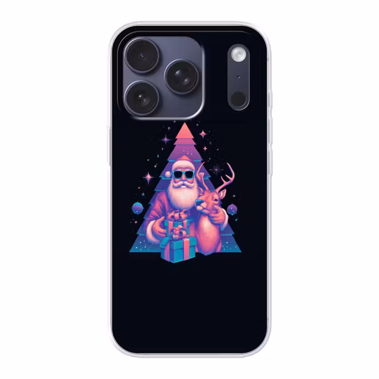 Retro - Kerstman - Rendieren - Kerstboom Telefoonhoesje iPhone 17 Pro klein -3d