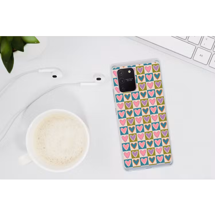 Retro - Kleuren - Patroon - Hartjes Telefoonhoesje Samsung Galaxy S10 Lite klein 364 -oordopS10Lite